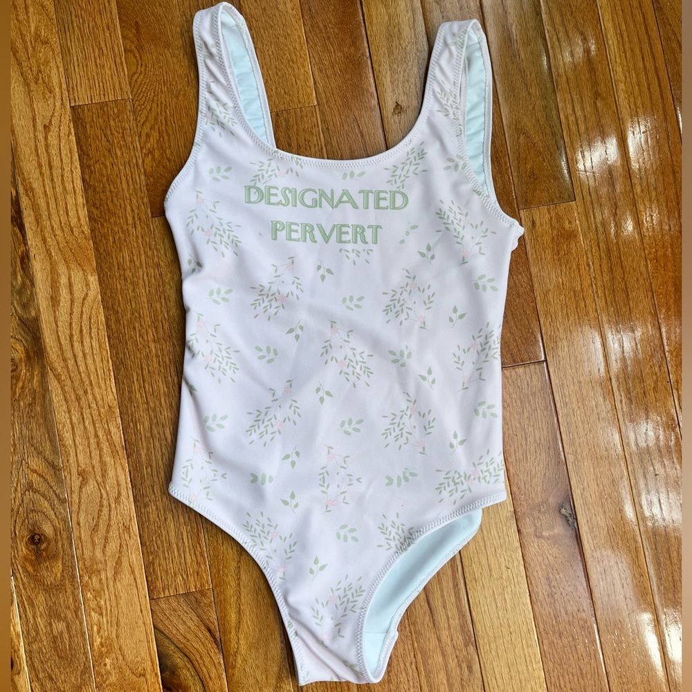 Funny light pink one piece  women’s swimsuit NWT